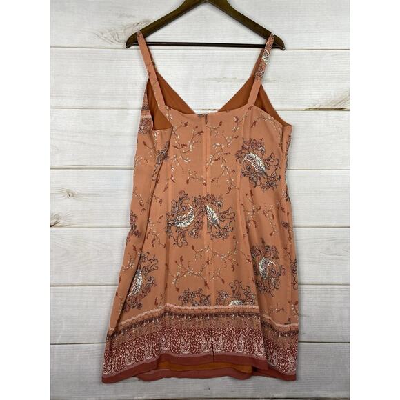 J Jill Dress Sz 18P Peach Floral Lined Chiffon Mini Slip Sleeveless Zip Boho NWT - Picture 10 of 12